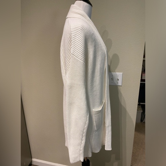 Dockers Long Cardigan Sweater, Relaxed Fit Cotton rib open cardigan White M - Picture 8 of 10